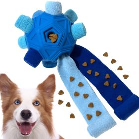 Pet Dog Hollow-out Bite-resistant Smell Toy Ball (Option: Blue-Rainbow)