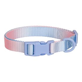 Large Anti-rust Gradient In Dog Collar (Option: Pink Blue-S)