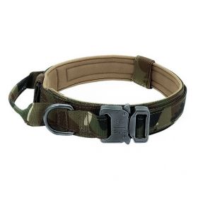 Large Dog Adjustable Camouflage Tactics Hand Holding Rope Nylon Strap (Option: Dog Collar Camouflage-M)