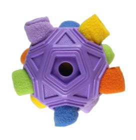 Pet Dog Hollow-out Bite-resistant Smell Toy Ball (Option: Purple-Rainbow)