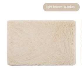 Pet Blanket Dog Bed Cat Winter Thermal Blanket (Option: Light Brown Blanket-S)