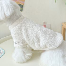 Double-sided Cloud Velvet Thickened Pet Puppy Cat Clothes (Option: White-S)