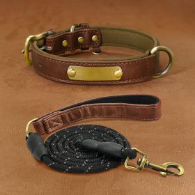 Dog Collar Engraved With Lettering To Prevent Loss Of Neck Collar (Option: Brown suit-XS)