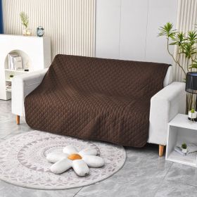 Pet Warm Waterproof Brushed Sofa Cushion (Option: Brown-170x210cm)