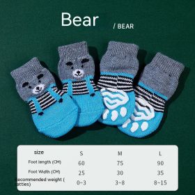 High Quality Non-slip Sole Socks Teddy Corgi Cat Supplies 4 Pack (Option: Bear-M)