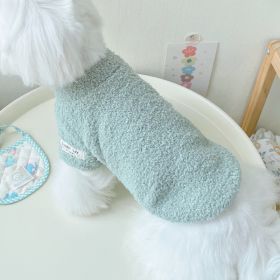 Double-sided Cloud Velvet Thickened Pet Puppy Cat Clothes (Option: Green-M)