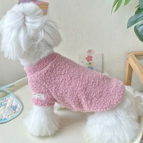 Double-sided Cloud Velvet Thickened Pet Puppy Cat Clothes (Option: Pink-M)