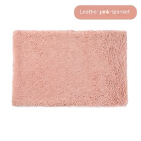 Pet Blanket Dog Bed Cat Winter Thermal Blanket (Option: Leather Pink Blanket-M)