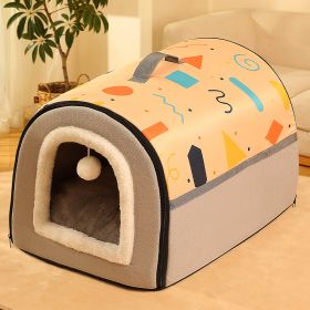 Warm Enclosed Removable And Washable Corgi And Shiba Inu House (Option: Yellow-S)