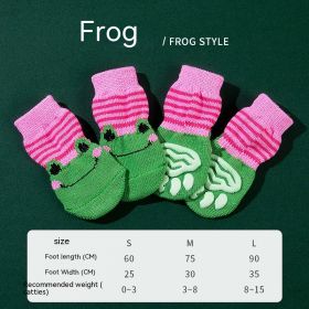 High Quality Non-slip Sole Socks Teddy Corgi Cat Supplies 4 Pack (Option: Frog-M)