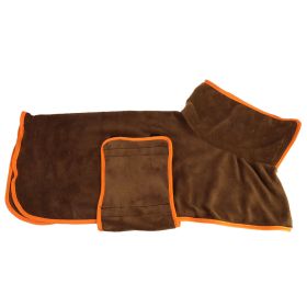 Pet Super Absorbent Quick Drying Fiber Bath Towel (Option: Brown-XS)