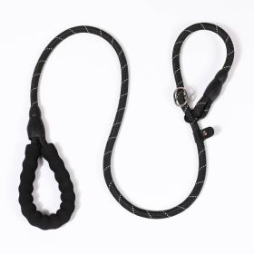 P Chain Pet Hand Holding Rope Reflective Silk Explosion-proof Pet Traction (Option: Black-S Diameter 8mm-1.7M)