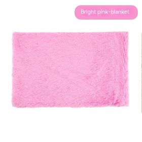 Pet Blanket Dog Bed Cat Winter Thermal Blanket (Option: Bright Pink Blanket-L)