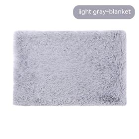 Pet Blanket Dog Bed Cat Winter Thermal Blanket (Option: Light Gray Blanket-L)