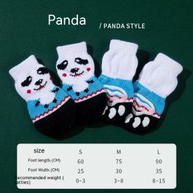 High Quality Non-slip Sole Socks Teddy Corgi Cat Supplies 4 Pack (Option: Panda-L)