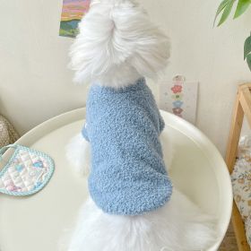 Double-sided Cloud Velvet Thickened Pet Puppy Cat Clothes (Option: Blue-XXL)